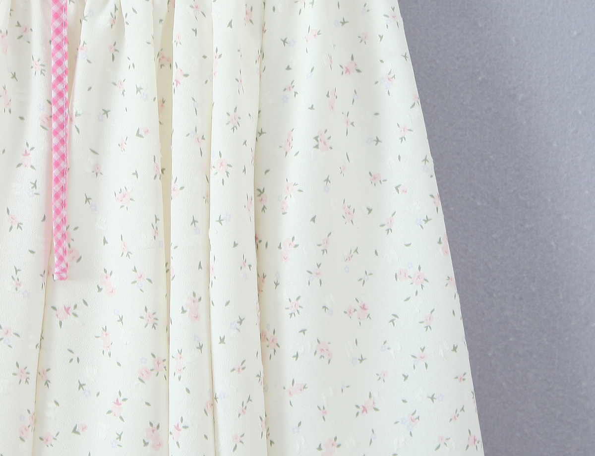 Floral Dress With Off Shoulder Neckline And Short Sleeves