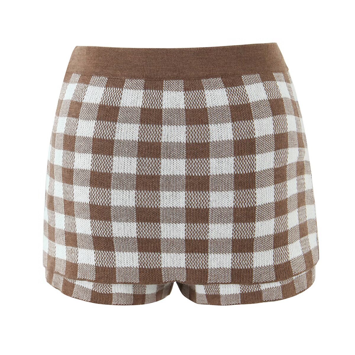 Plaid Pant Co-ord Set With Long Sleeve Top And Shorts