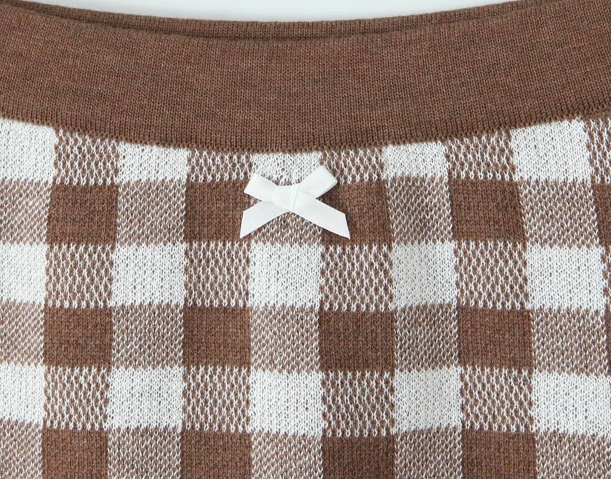 Plaid Pant Co-ord Set With Long Sleeve Top And Shorts