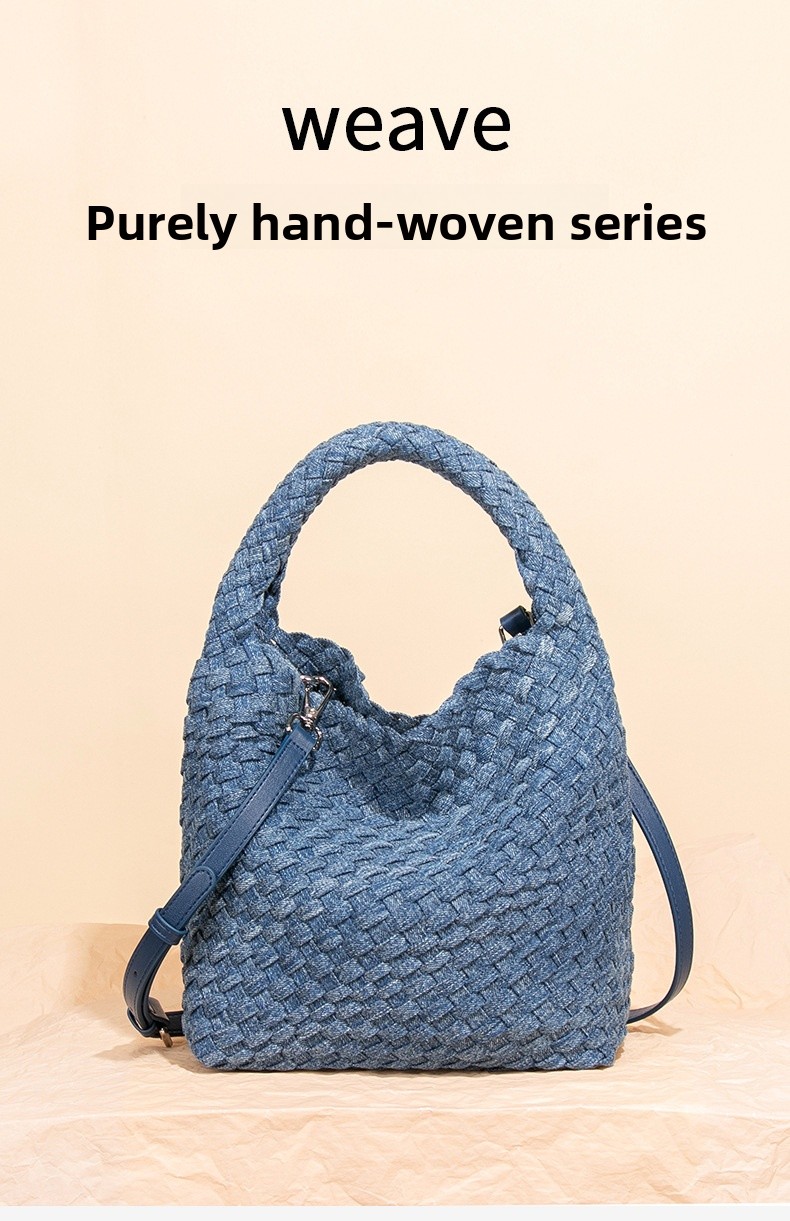 Tie Dye Denim Bucket Shoulder Bag For Women