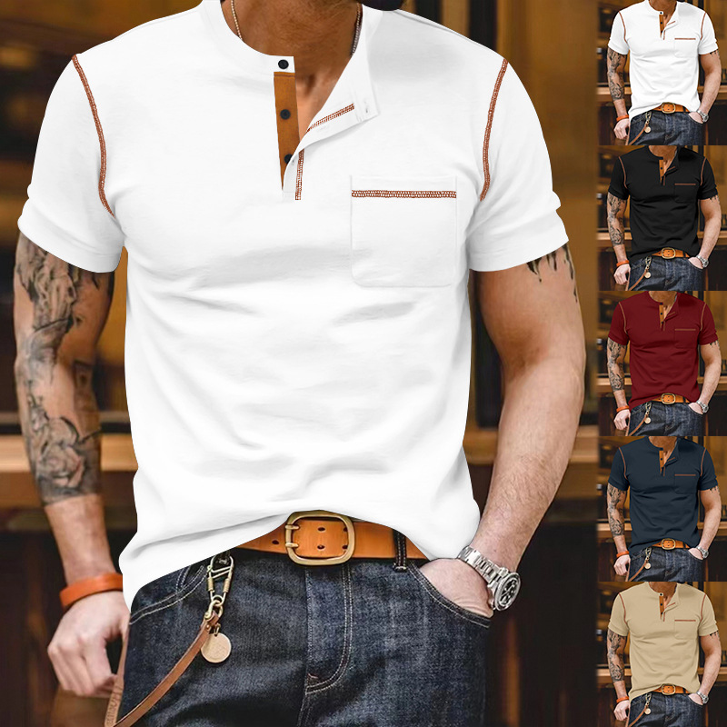 Short Sleeve With Standing Collar