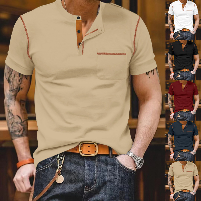 Short Sleeve With Standing Collar
