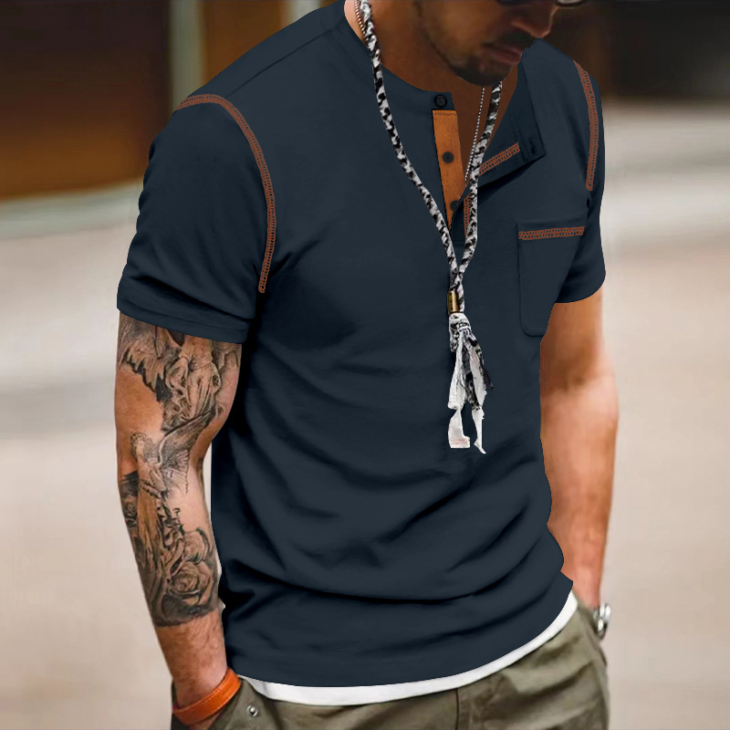 Short Sleeve With Standing Collar