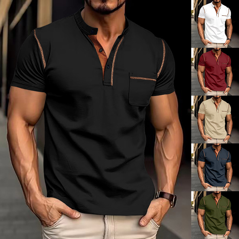 Short Sleeve With Standing Collar