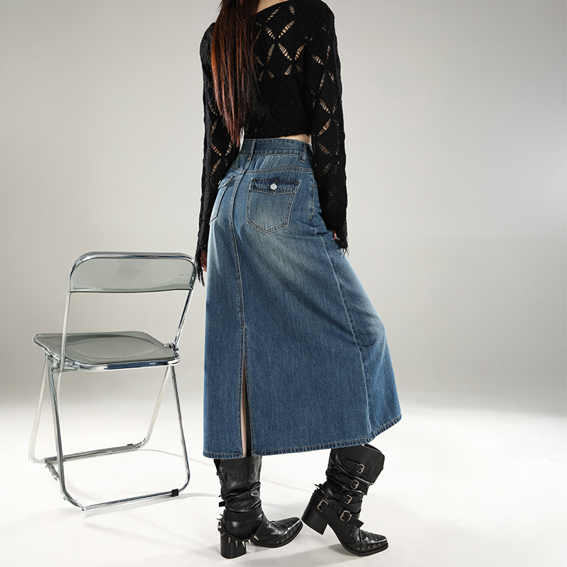 Streetwear Cotton Straight Skirt