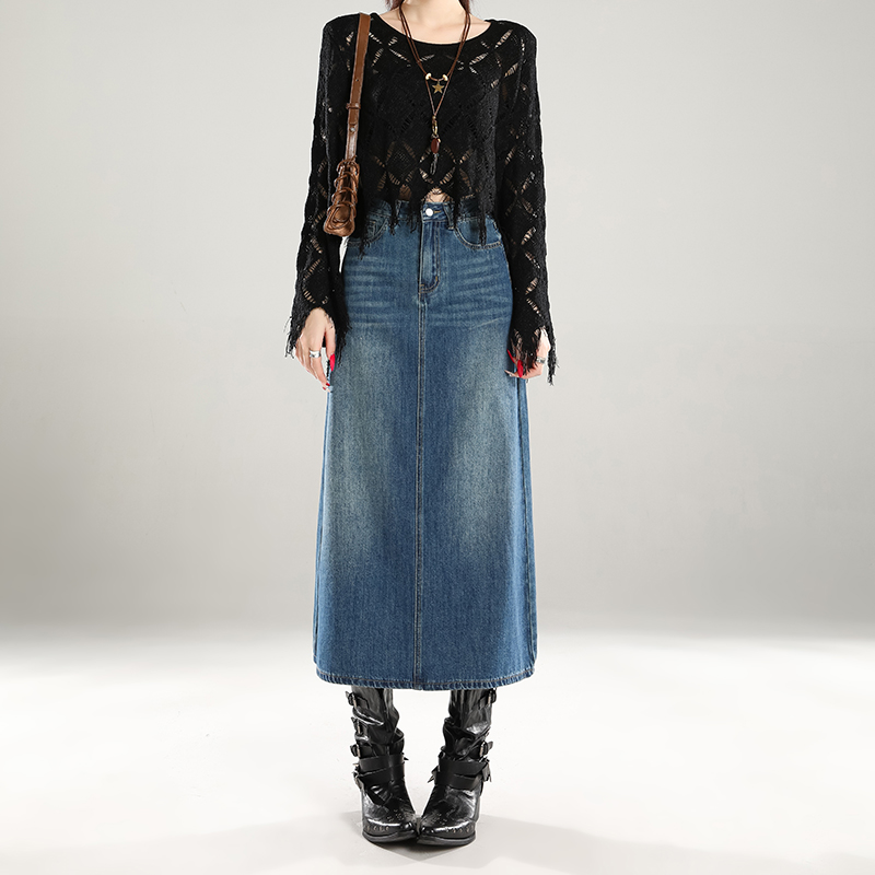 Streetwear Cotton Straight Skirt