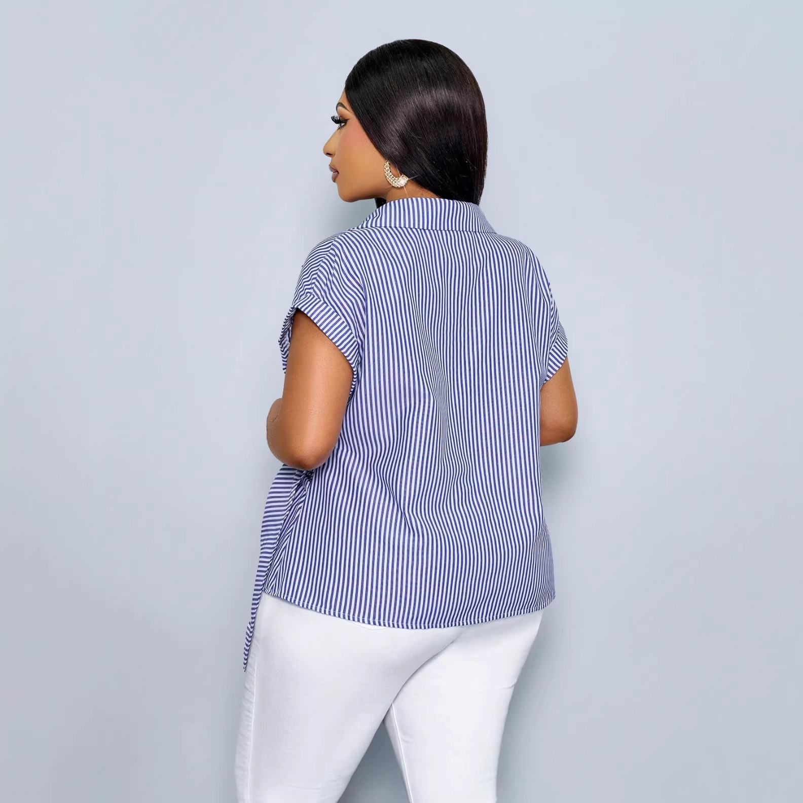 Elegant Stripe Short Sleeve