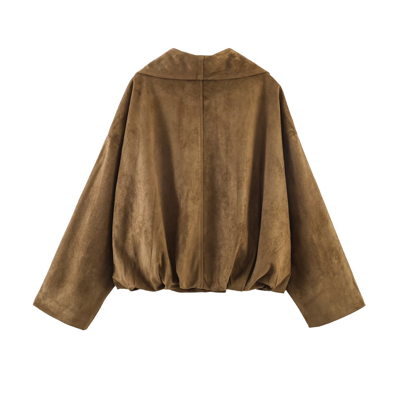 Elegant Solid Color Coat With Zipper Placket