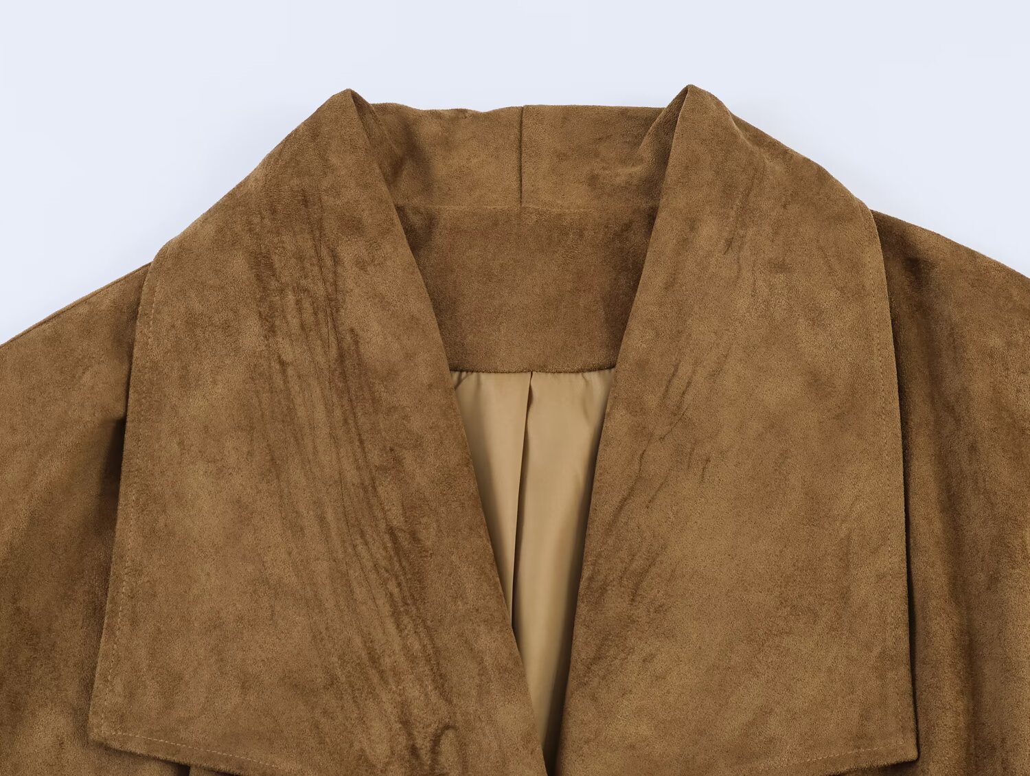 Elegant Solid Color Coat With Zipper Placket