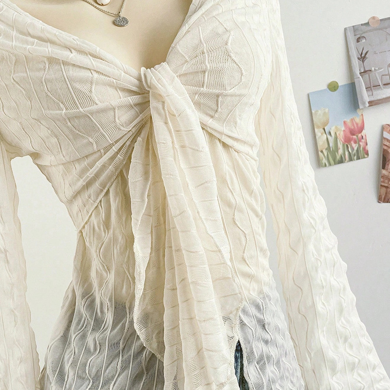Women With Lace Detail And Tie Closure