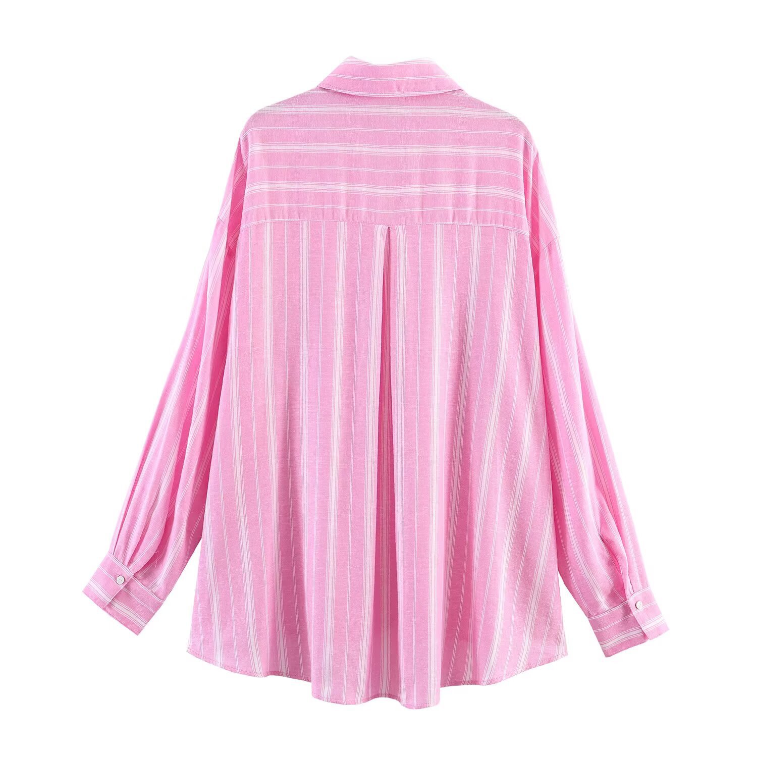 Stripe Casual Skirt Co-ord Set In Linen With Folds