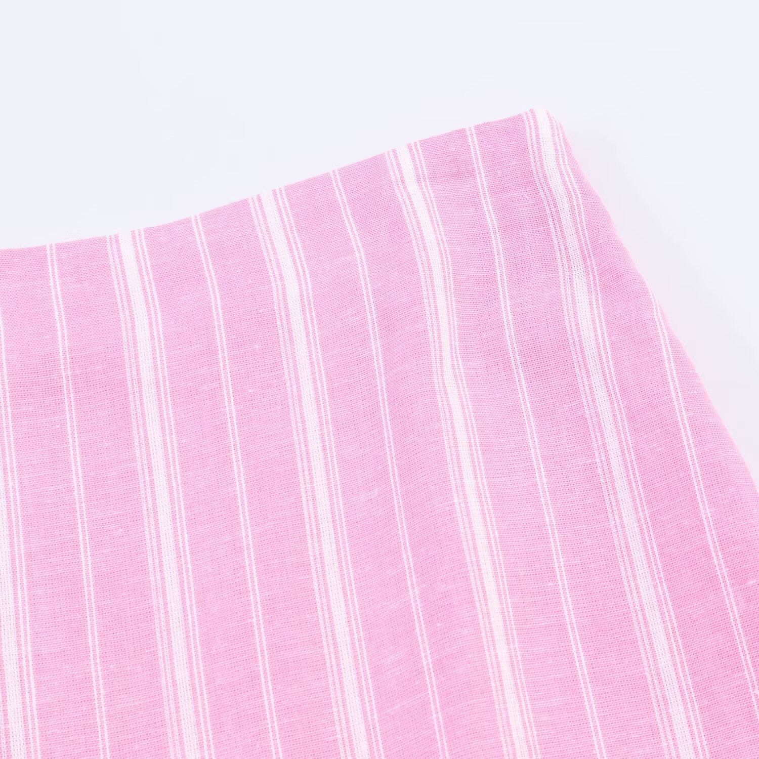 Stripe Casual Skirt Co-ord Set In Linen With Folds