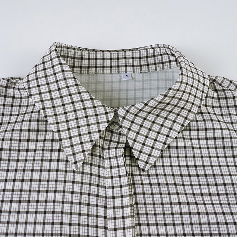 Vintage Style Plaid Long Sleeve Polyester Shirt