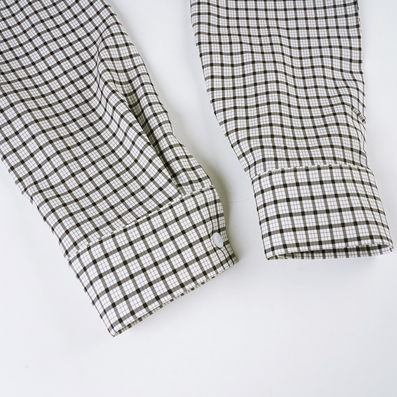 Vintage Style Plaid Long Sleeve Polyester Shirt