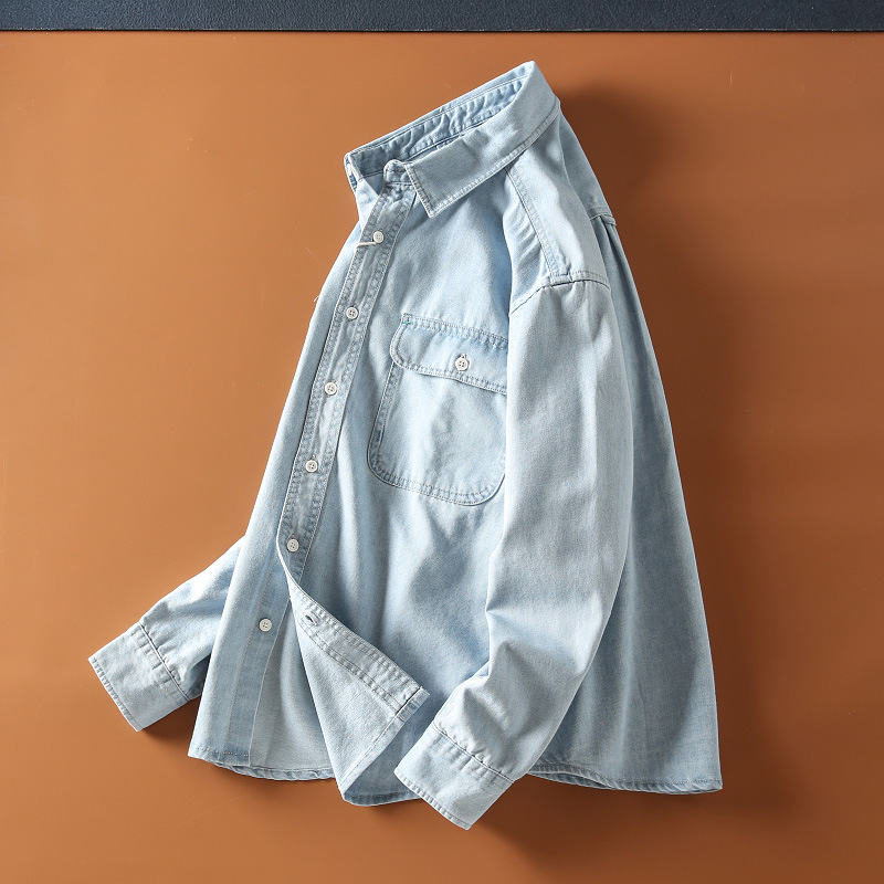 Solid Color Casual Linen Blouse With Long Sleeve