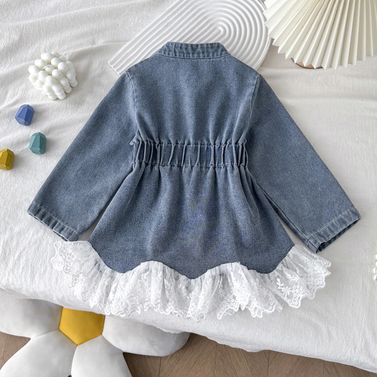 Solid Color Cotton Toddler Girl's Denim Jacket