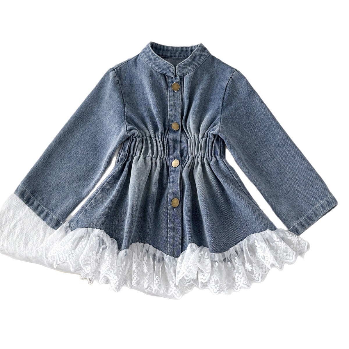 Solid Color Cotton Toddler Girl's Denim Jacket