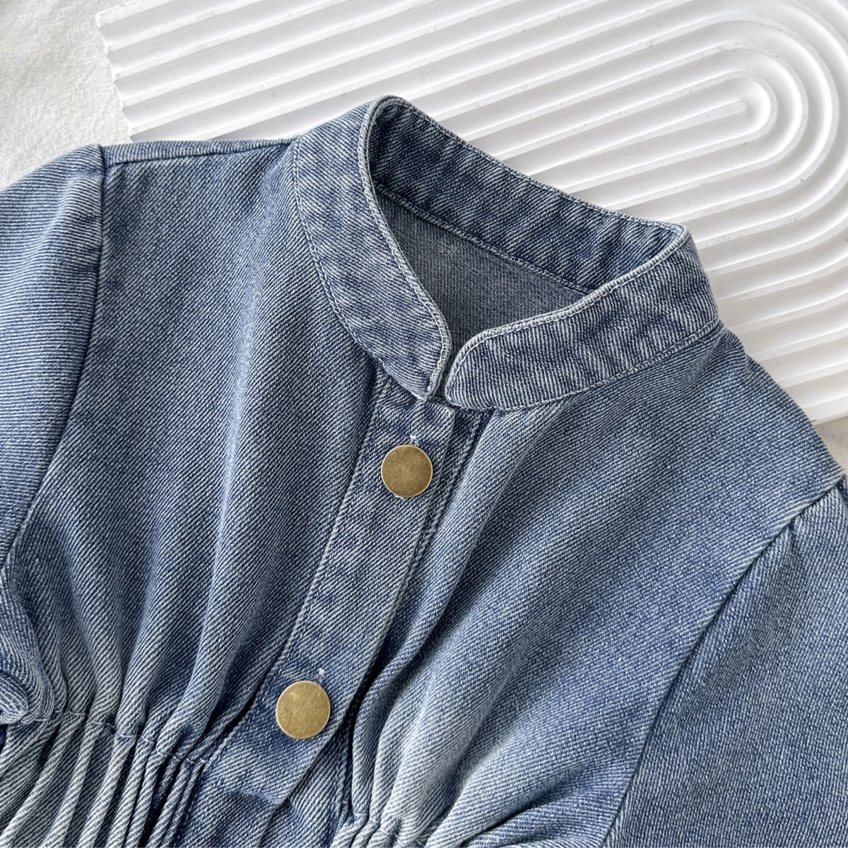 Solid Color Cotton Toddler Girl's Denim Jacket