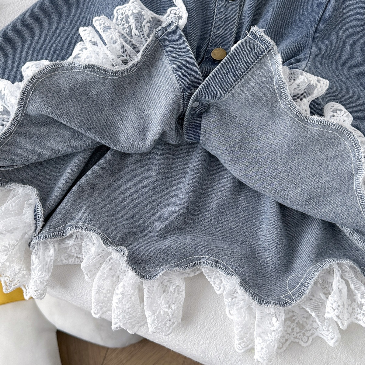 Solid Color Cotton Toddler Girl's Denim Jacket