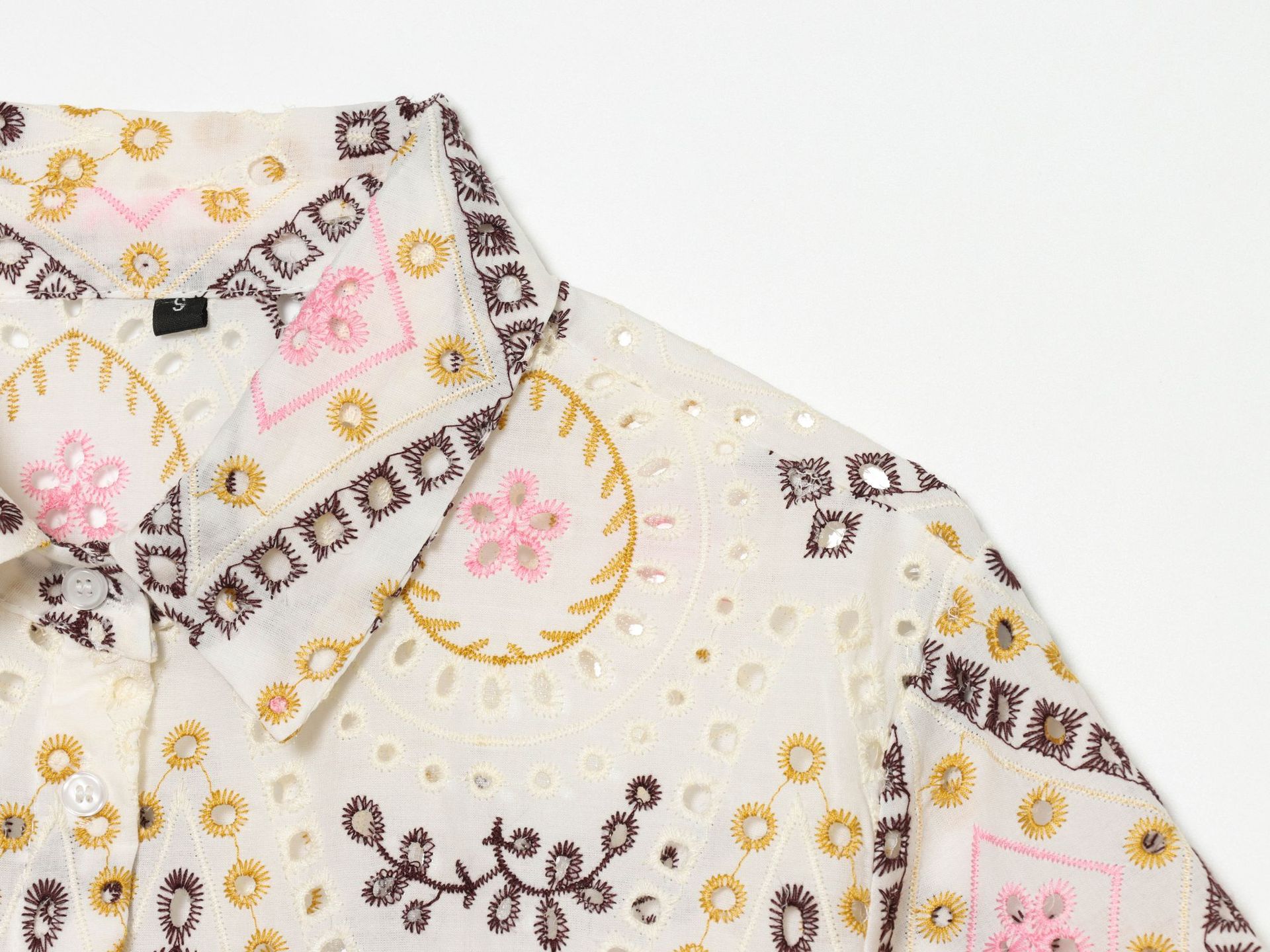 Printing Short Sleeve Polyester Shirt With Embroidery