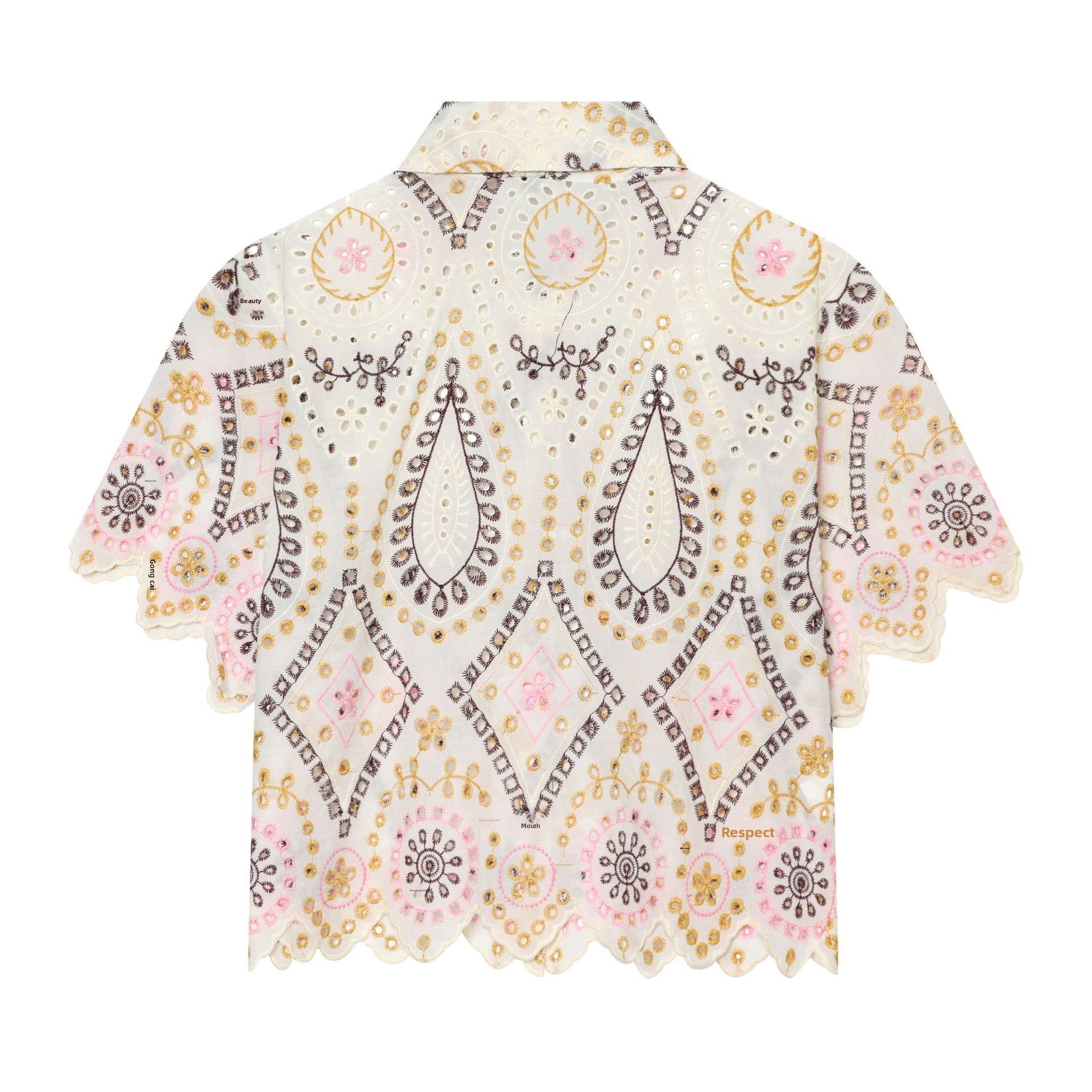 Printing Short Sleeve Polyester Shirt With Embroidery