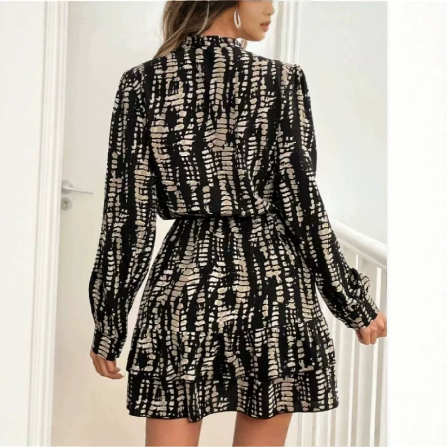 Long Sleeve V Neck Sheath Dress