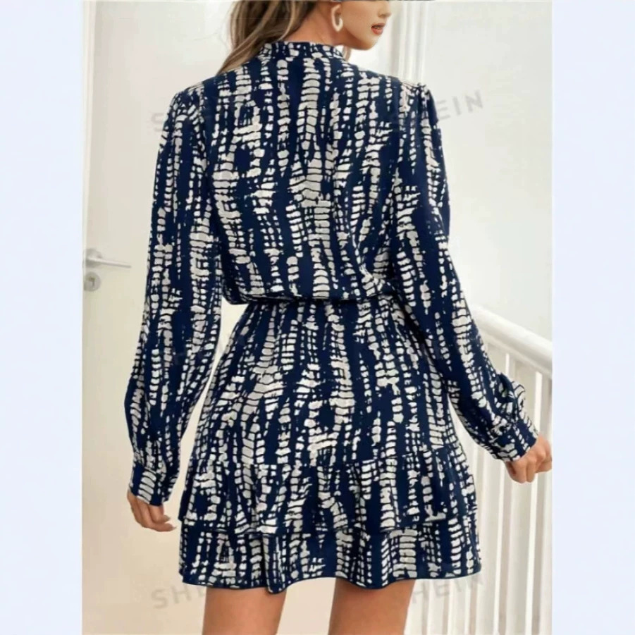 Long Sleeve V Neck Sheath Dress