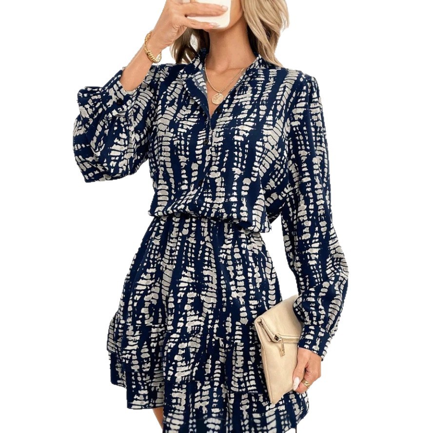 Long Sleeve V Neck Sheath Dress