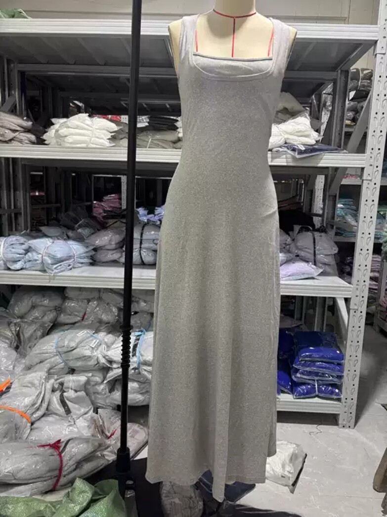 Sleeveless V Neck Tank Dress