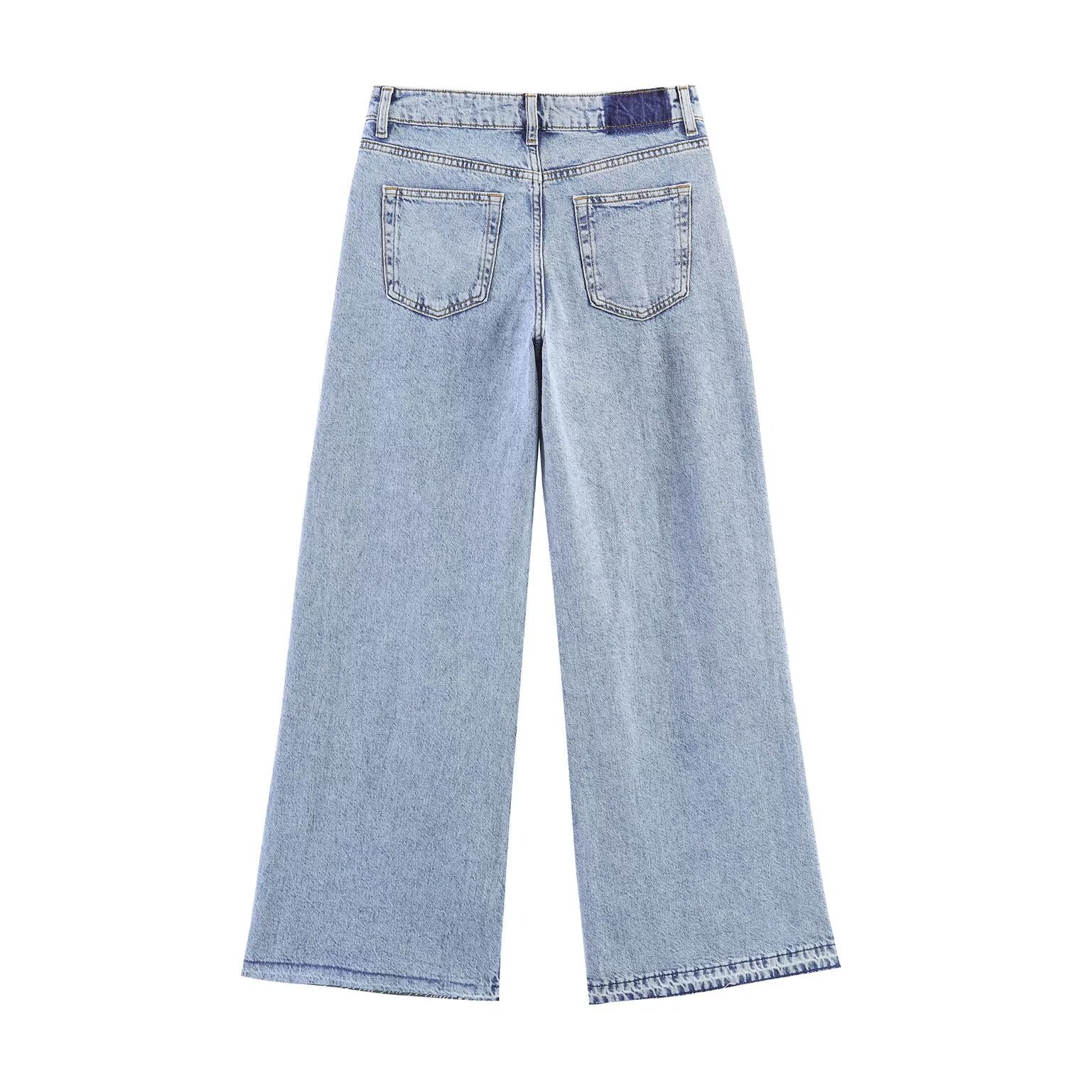 Casual Full Length Jeans With Printing