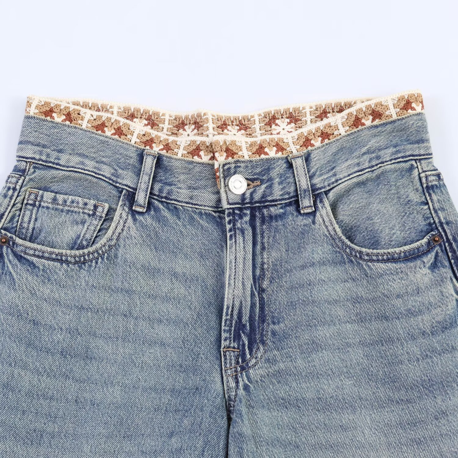 Casual Solid Color Denim Jeans Pant Co-ord