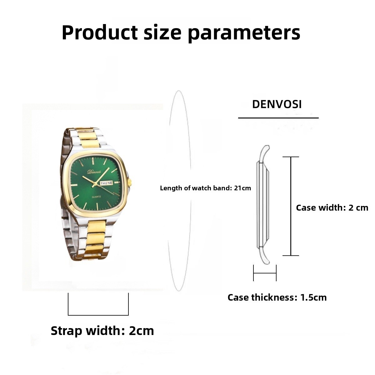 Men's Square Quartz Watch