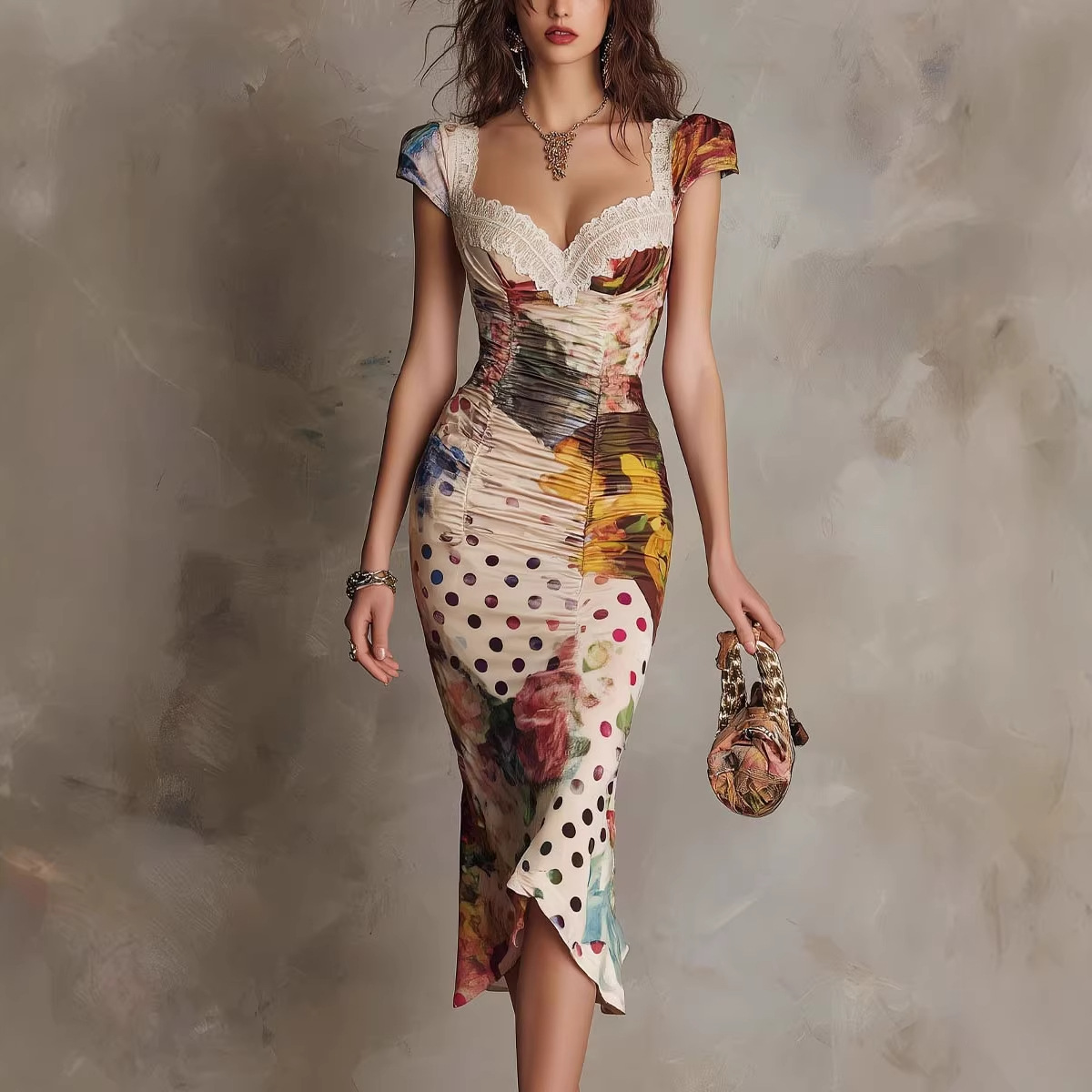 Vintage Style Landscape Party Dress