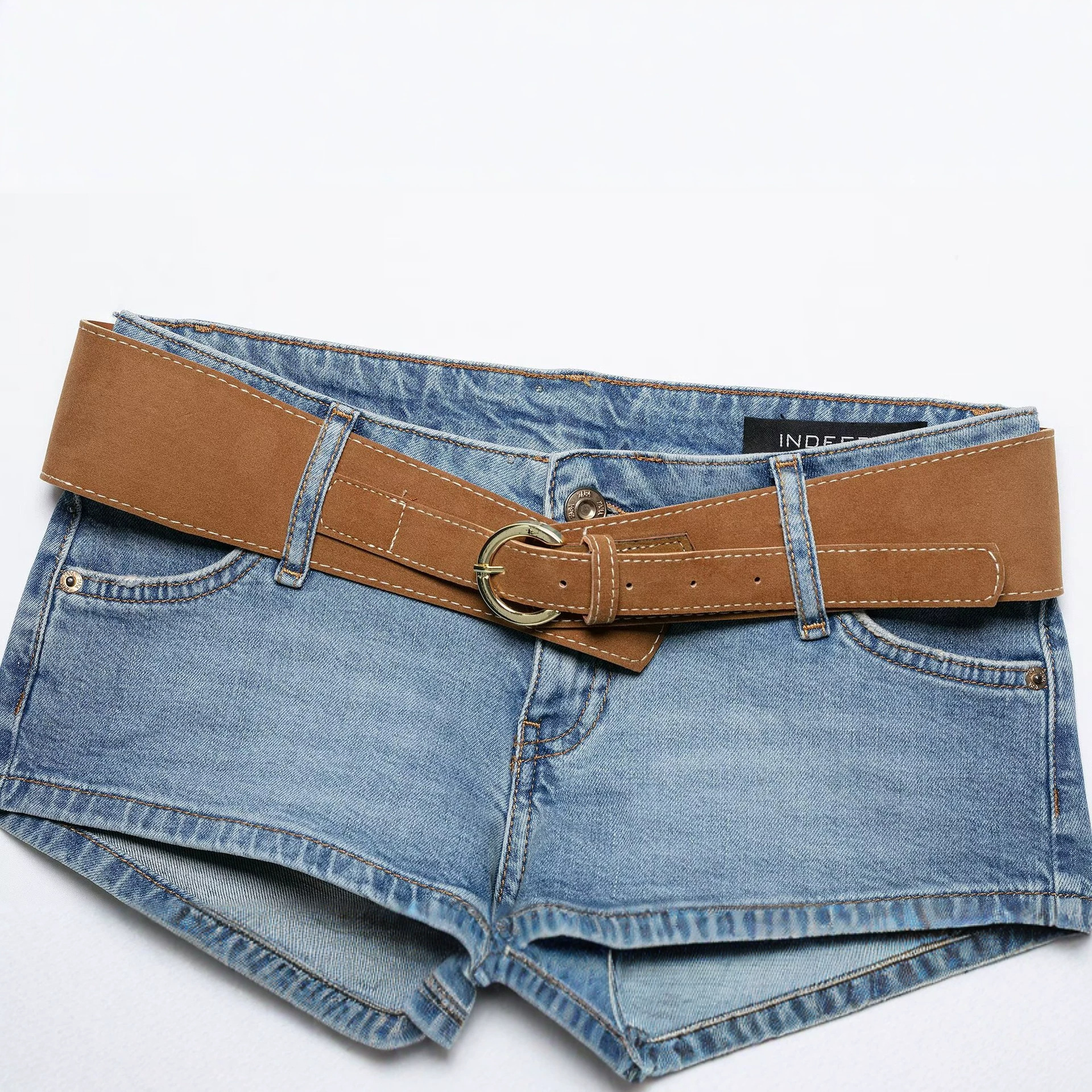 Casual High Waist Women's Shorts In Cotton