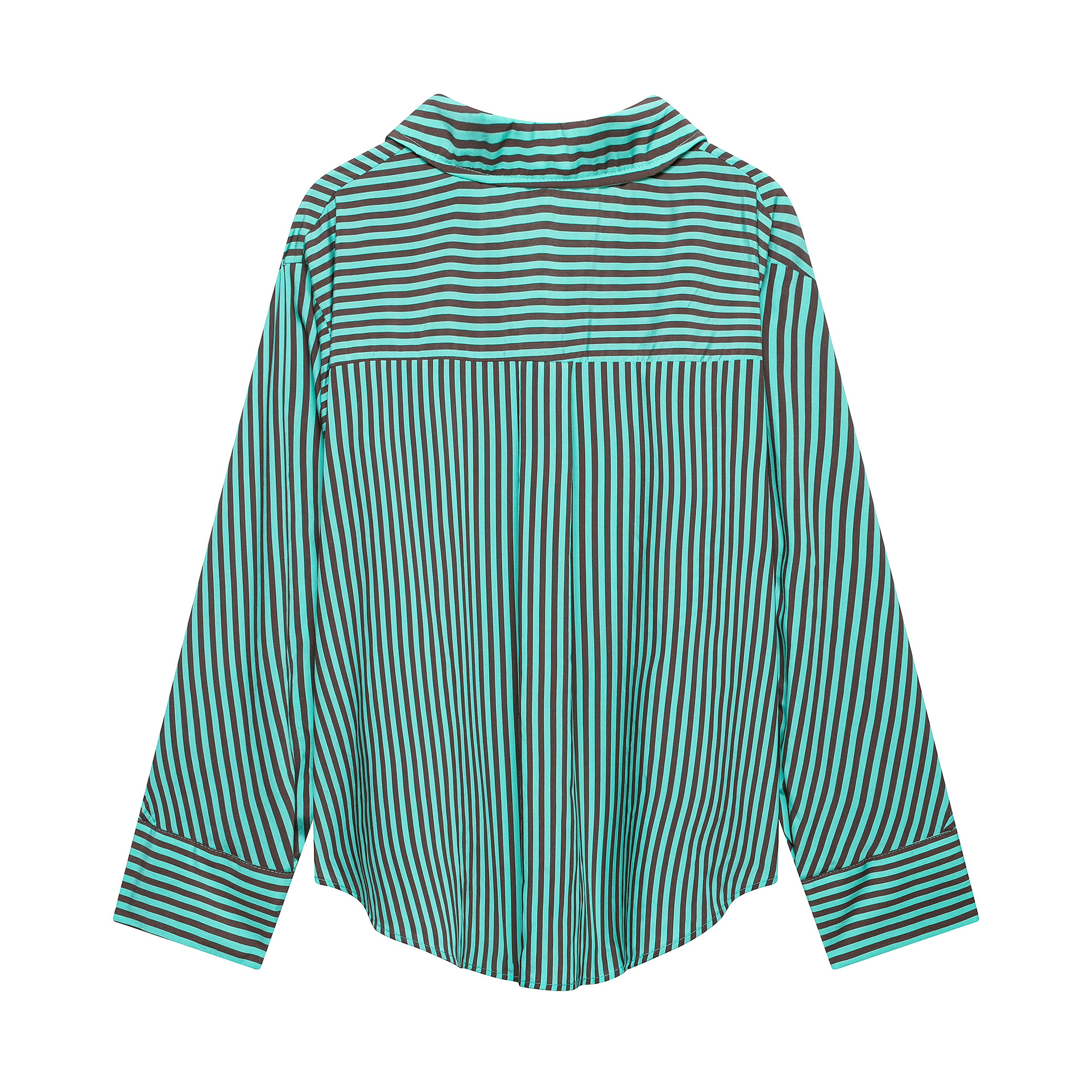 Elegant Stripe Long Sleeve Polyester Shirt