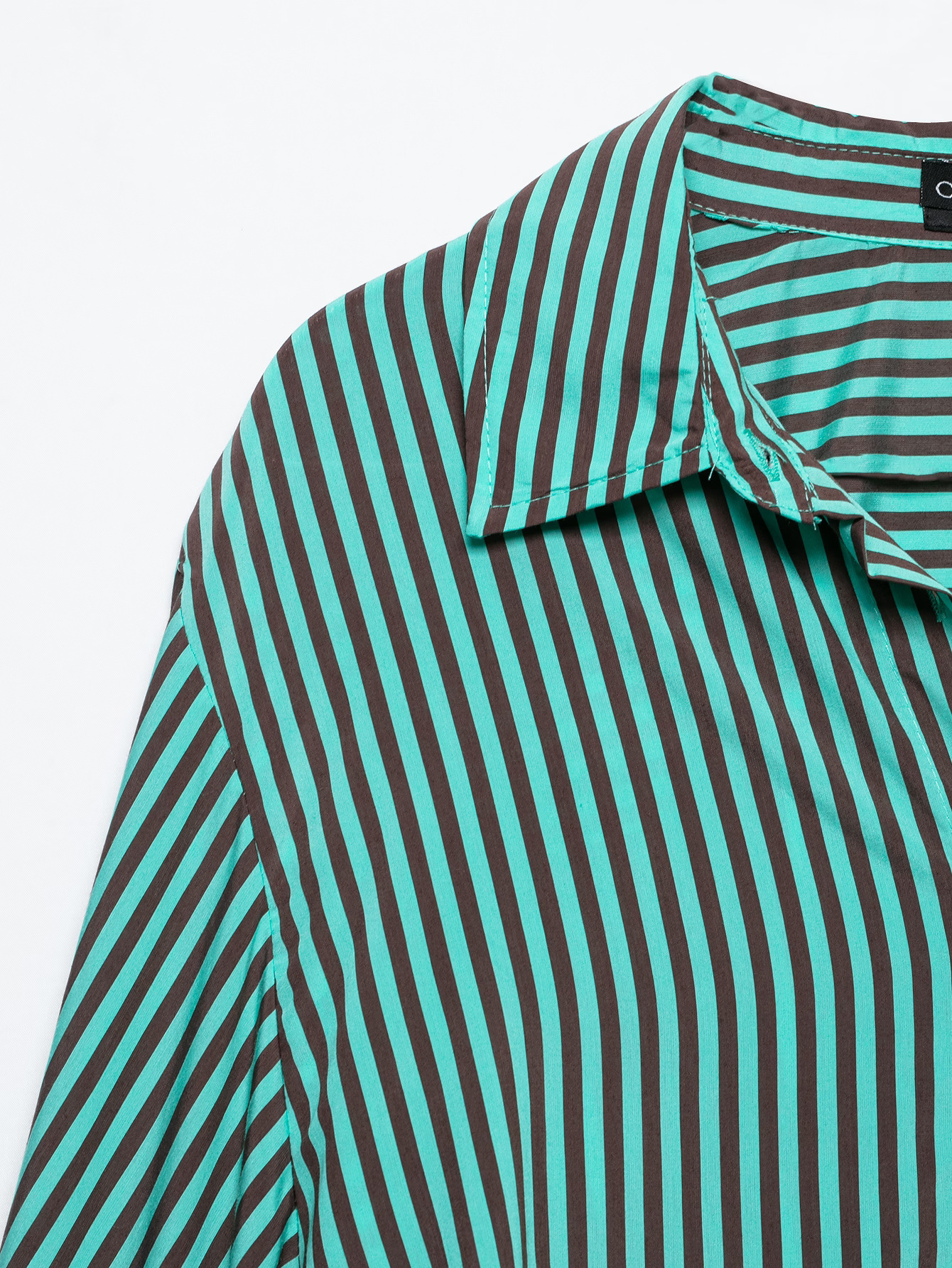 Elegant Stripe Long Sleeve Polyester Shirt