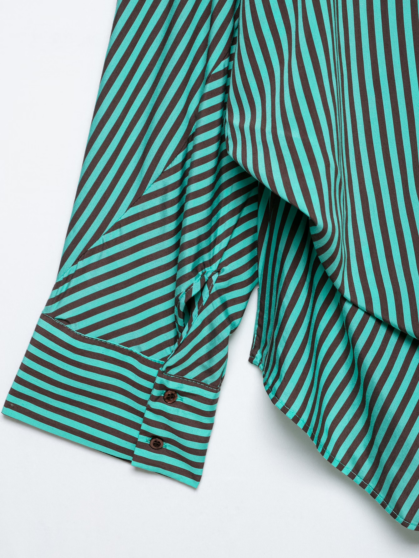 Elegant Stripe Long Sleeve Polyester Shirt