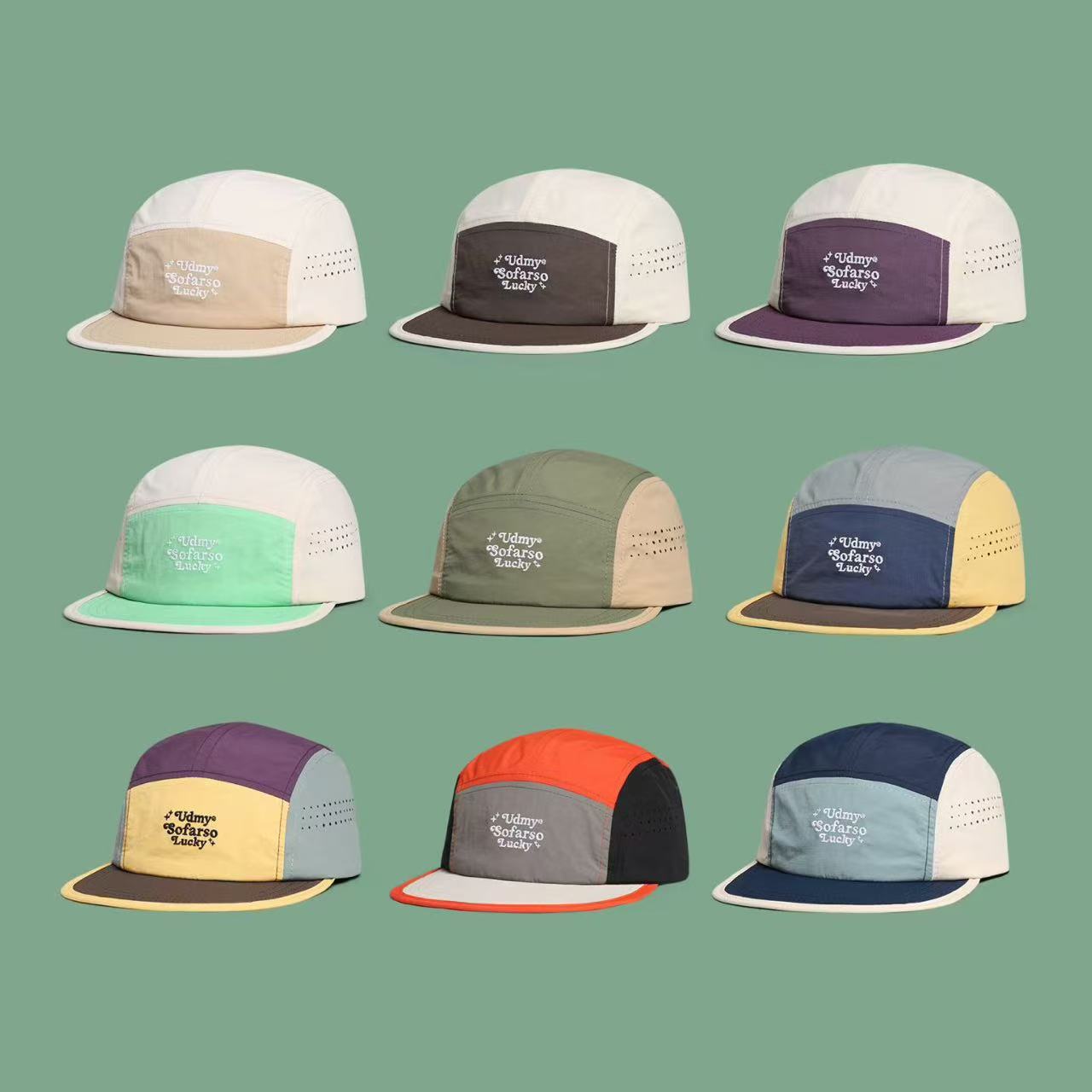 New Style Unisex Color Block Baseball Cap With Short Brim