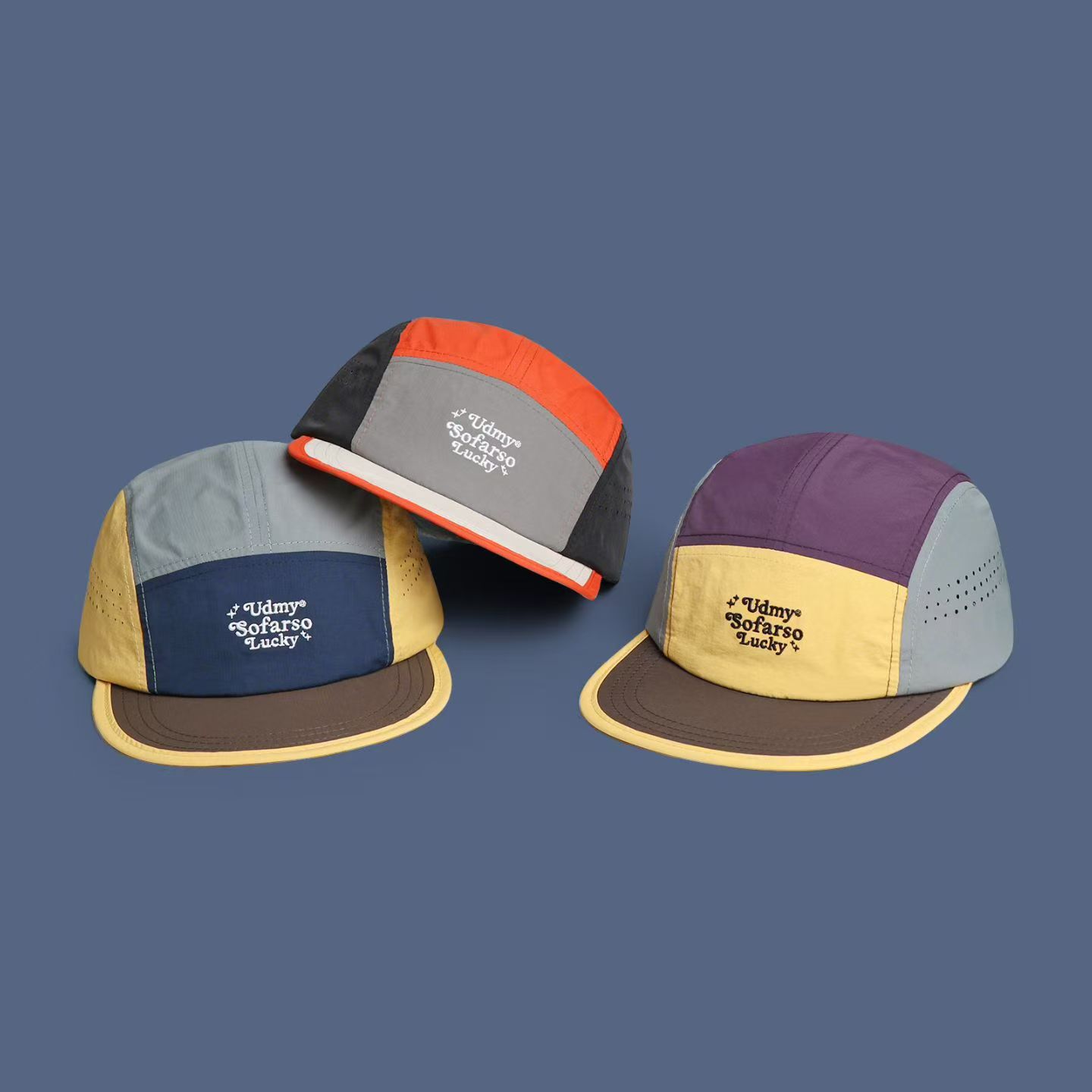 New Style Unisex Color Block Baseball Cap With Short Brim