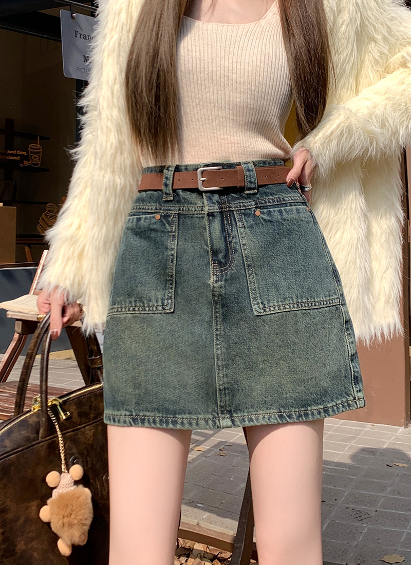 Casual Cotton Denim Skirt