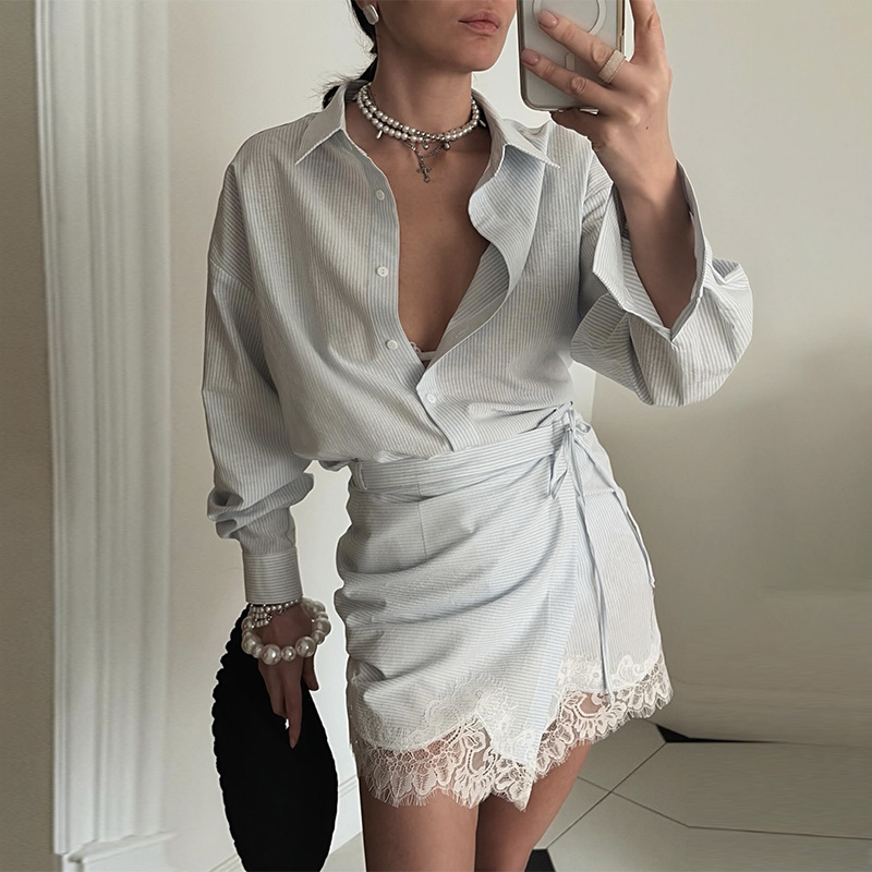 Casual Stripe Skirt Co-ord Set