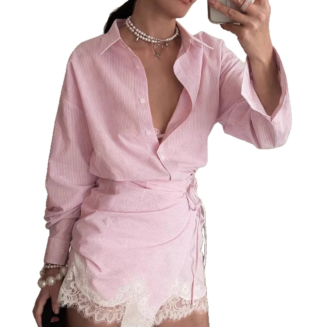 Casual Stripe Skirt Co-ord Set