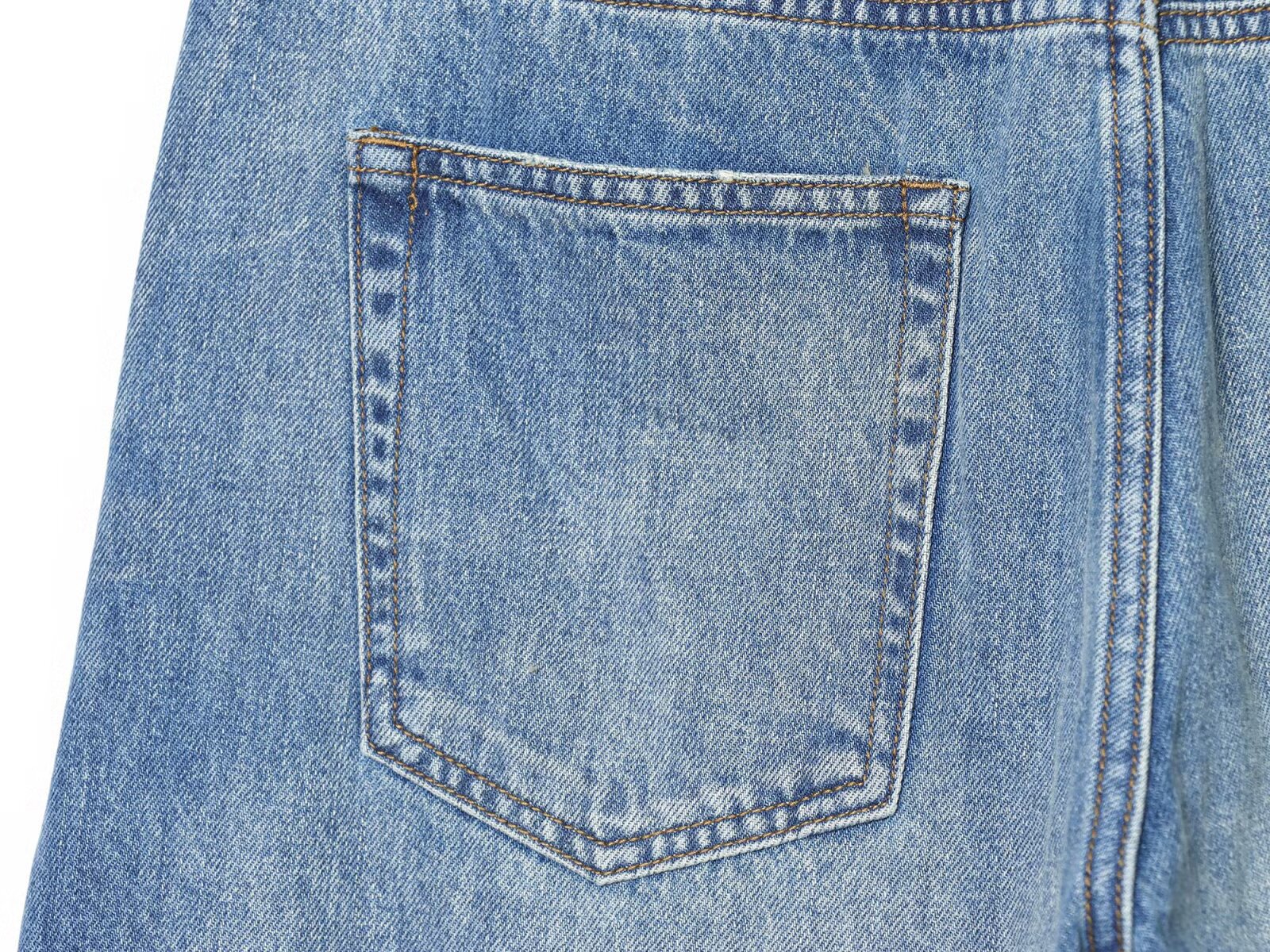 Full Length Pants For Women In Denim Cotton Fabric With Belt Detail