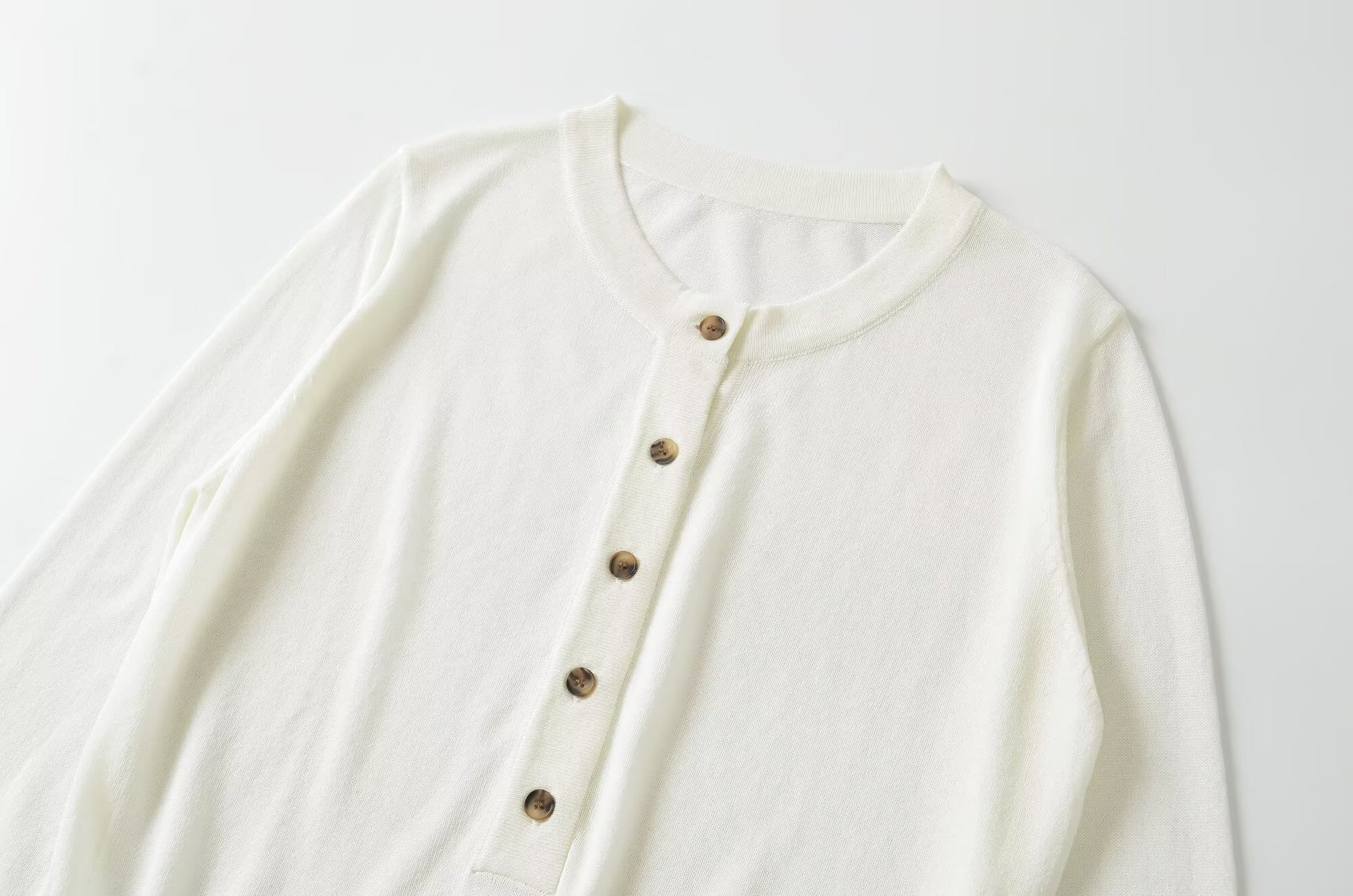 Solid Color Casual Long Sleeve Knitwear Top