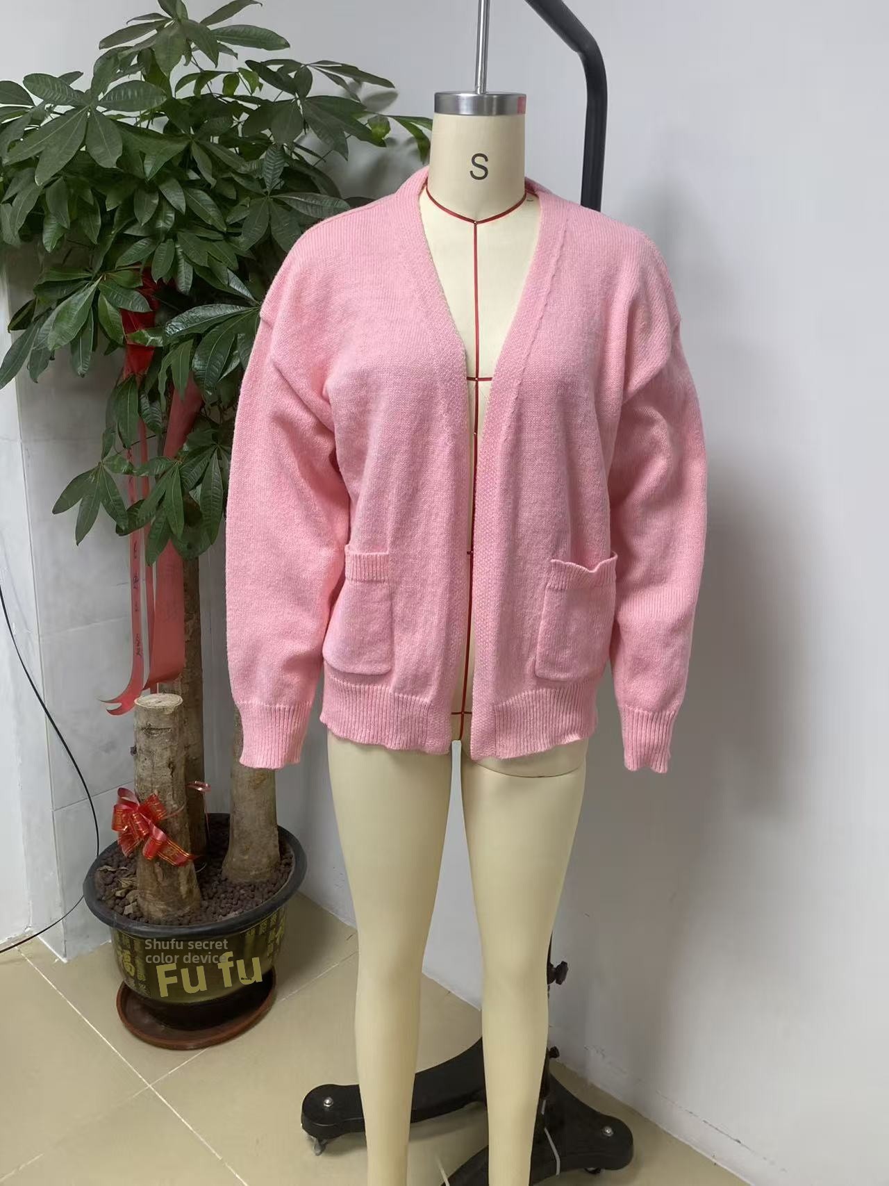 Solid Color Casual Long Sleeve Sweater In Cotton