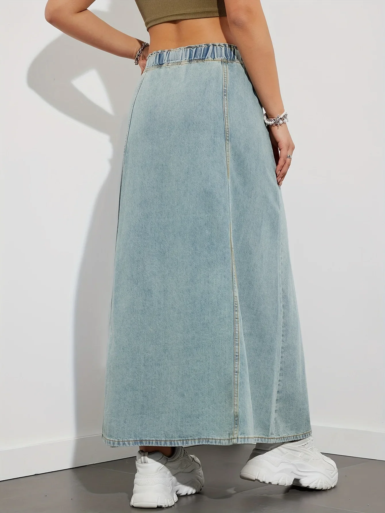 Casava Loose Waist Denim Skirt