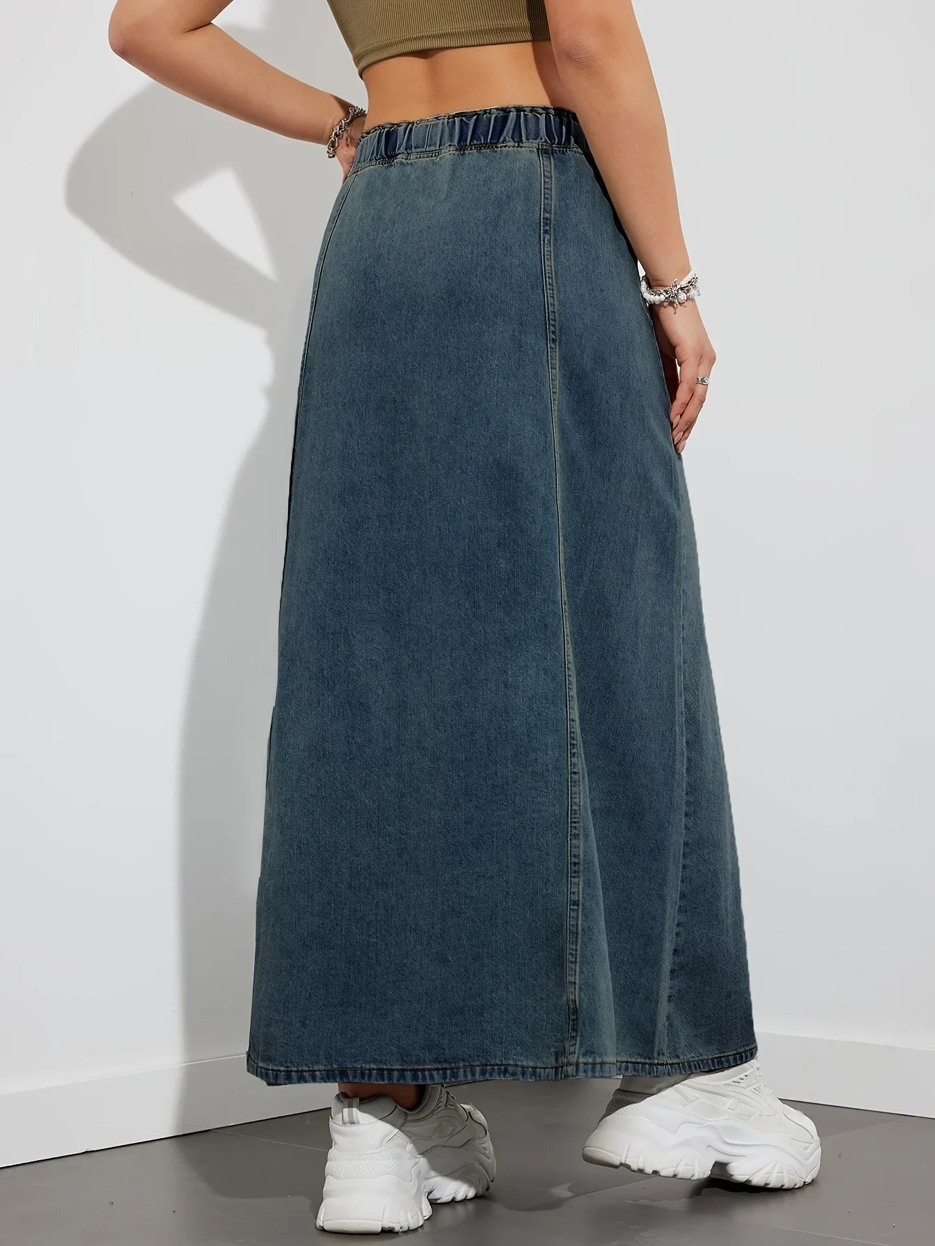 Casava Loose Waist Denim Skirt