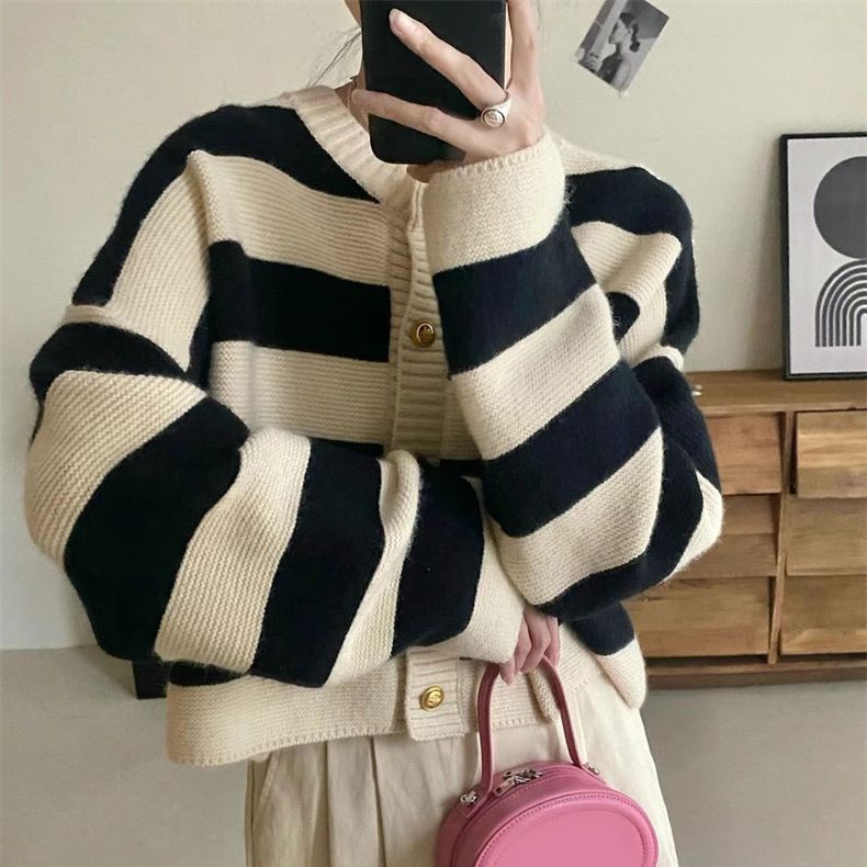 Casava Striped Knitted Cardigan