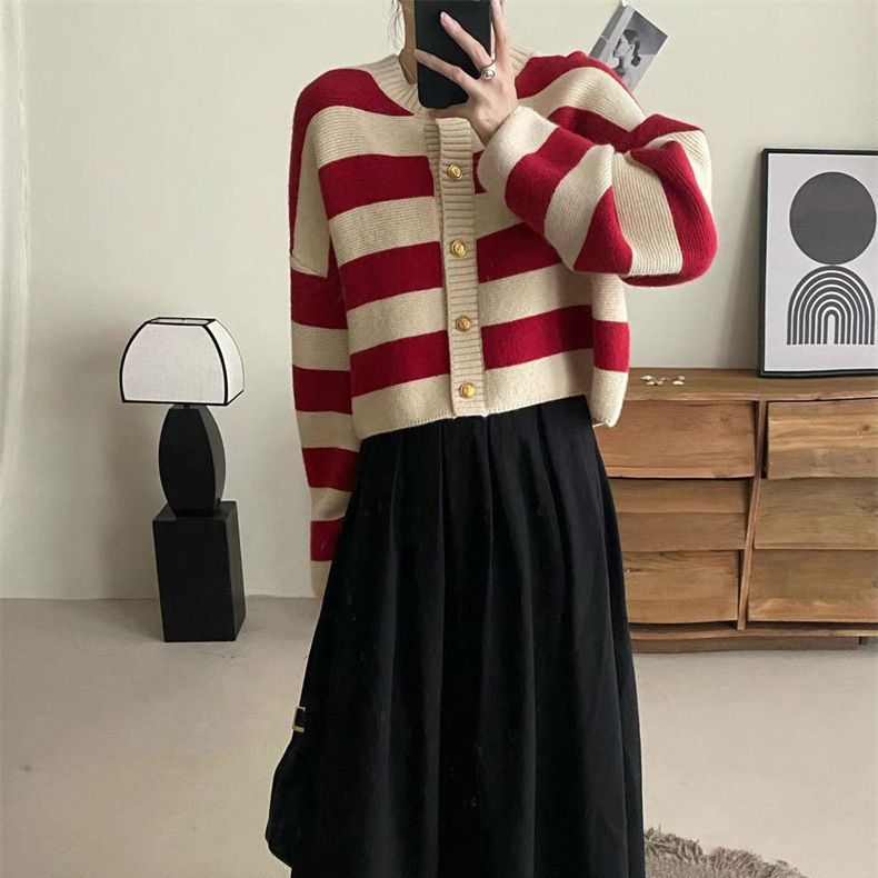 Casava Striped Knitted Cardigan