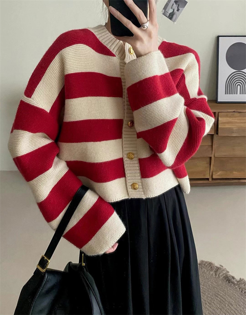 Casava Striped Knitted Cardigan